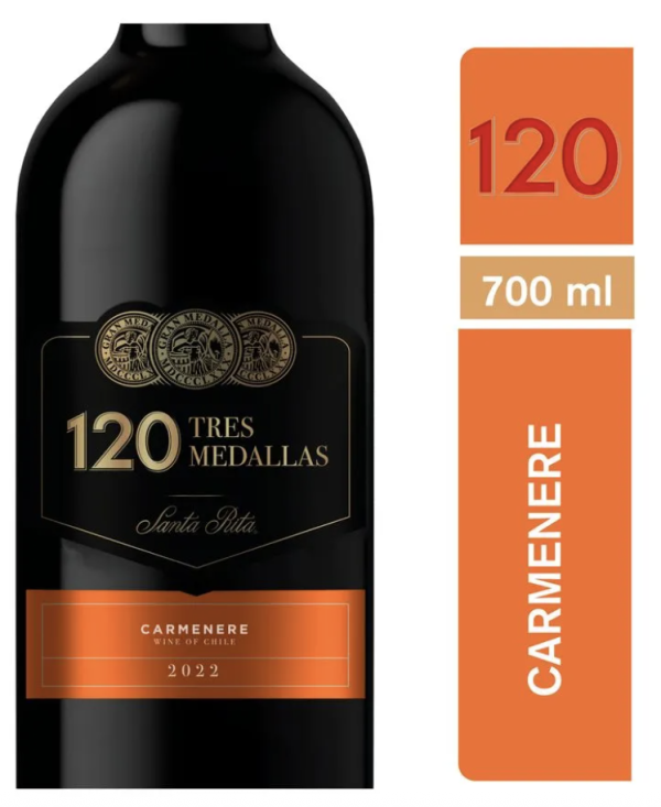 Vino Santa Rita 120 3 Medallas Carmenere 700 cc